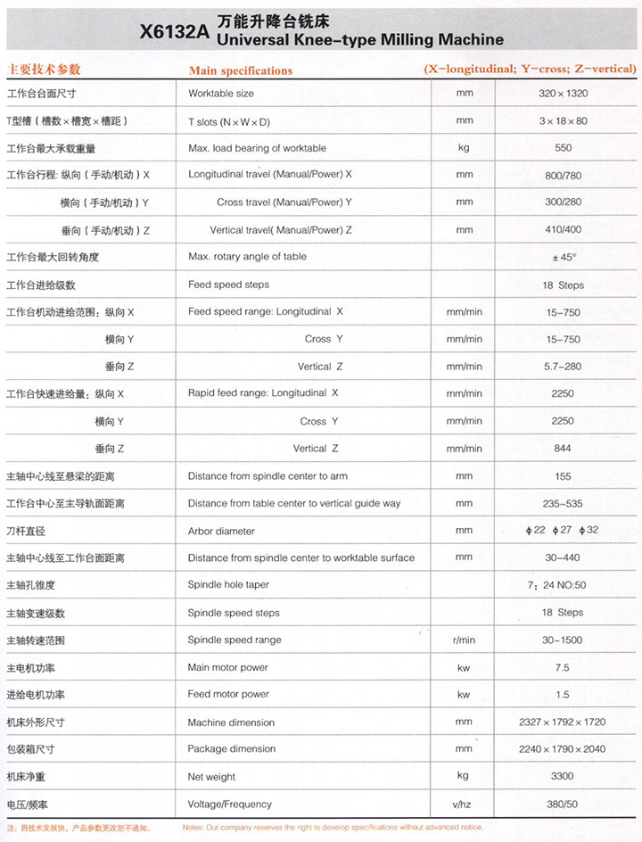 X6132A銑床 X6132A銑床